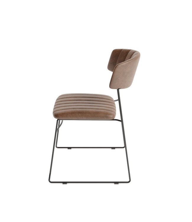 Stoel Mundo | Stapelbaar | Kunstleder | Cognac