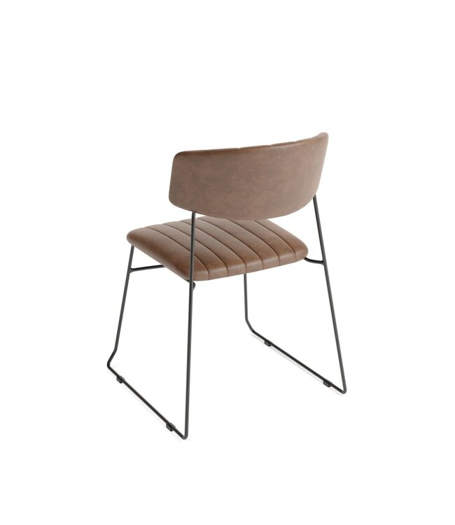 Stoel Mundo | Stapelbaar | Kunstleder | Cognac