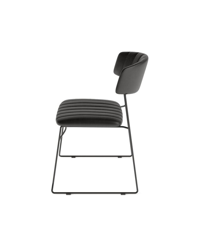 Stoel Mundo | Stapelbaar | Kunstleder | Zwart