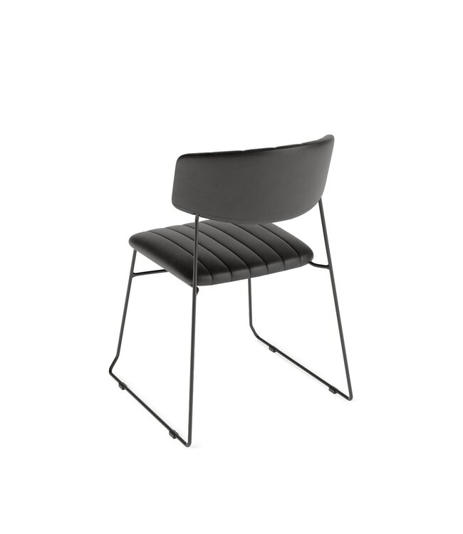 Stoel Mundo | Stapelbaar | Kunstleder | Zwart