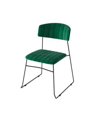 Feros Stoel Mundo | Stapelbaar | Velours | Groen
