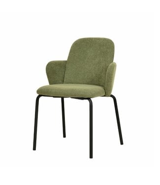 Feros Stoel Paddy | Stapelbaar | Gestoffeerd | Groen