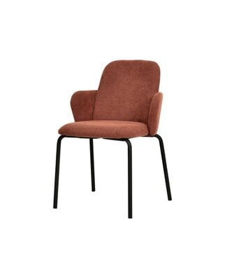 Feros Stoel Paddy | Stapelbaar | Gestoffeerd | Bruin-Rood