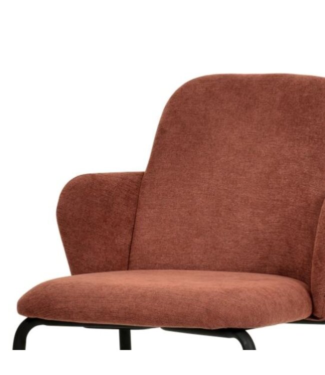 Stoel Paddy | Stapelbaar | Gestoffeerd | Bruin-Rood