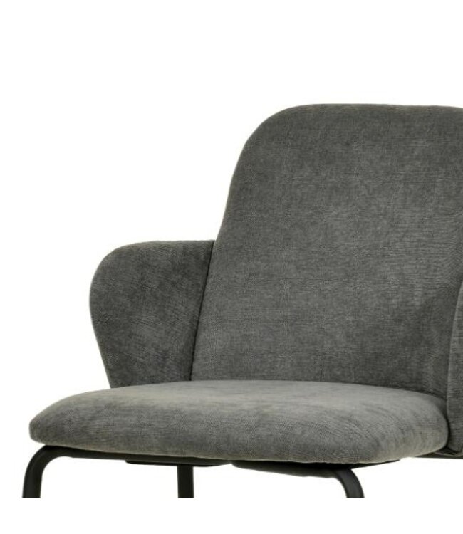 Stoel Paddy | Stapelbaar | Gestoffeerd | Donker grijs