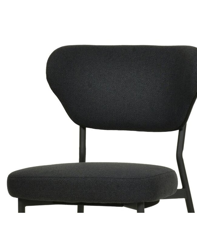 Stoel Duko | Stapelbaar | Gestoffeerd | Zwart