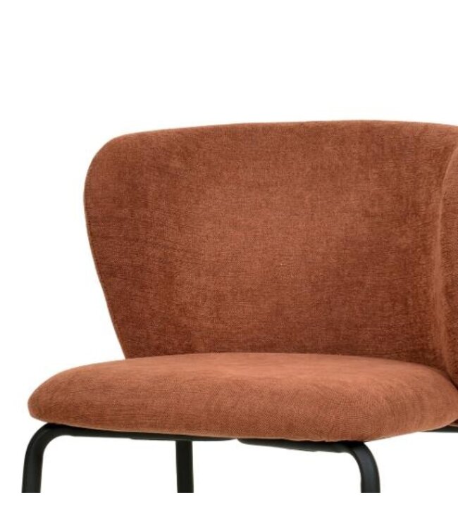 Stoel Break | Stapelbaar | Gestoffeerd | Bruin-Rood