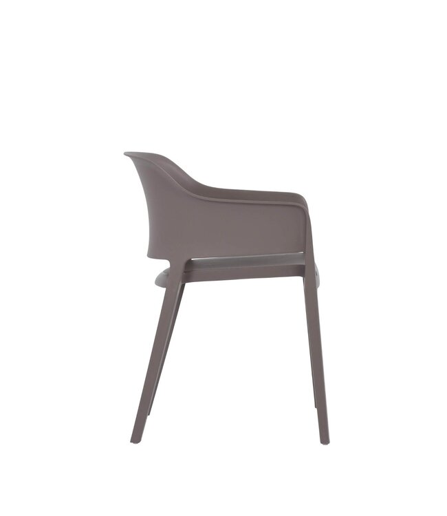 Terrasstoel Giethoorn | Stapelbaar | Kunststof | Warm grijs