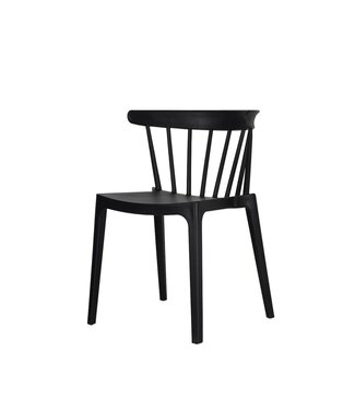 Feros Terrasstoel Windson | Stapelbaar | Kunststof | Zwart