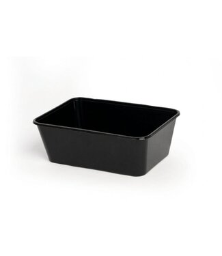 Zwarte plastic afhaal bakjes - magnetron bestendig - HQ 1000 ml - 500 stuks