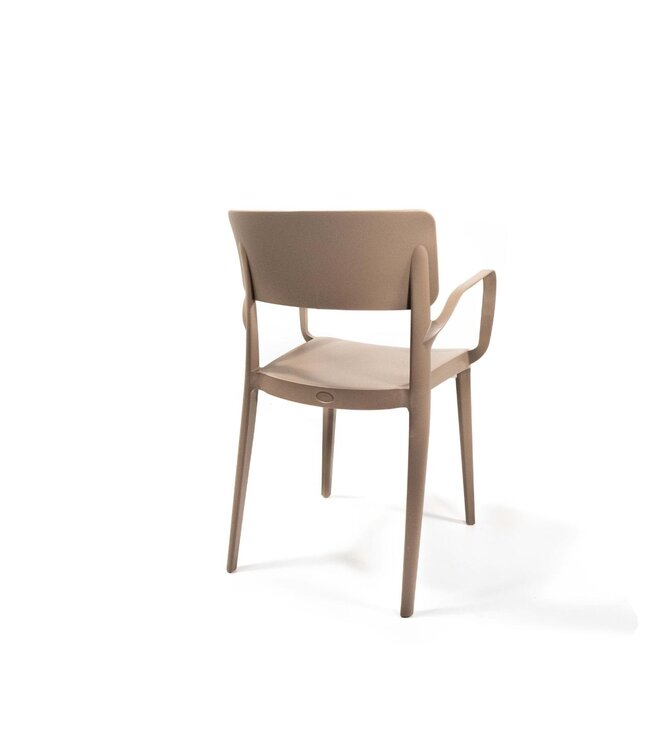 Terrasstoel Wing met armleuning | Stapelbaar | Kunststof | Beige