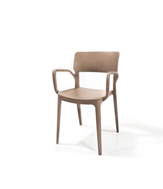 Feros Terrasstoel Wing met armleuning | Stapelbaar | Kunststof | Beige