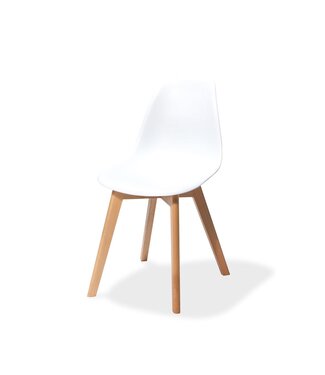 Feros Stoel Keeve | Stapelbaar | Kunststof | Wit / hout
