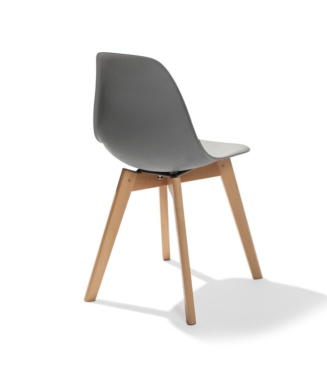 Stoel Keeve | Stapelbaar | Kunststof | Grijs / hout