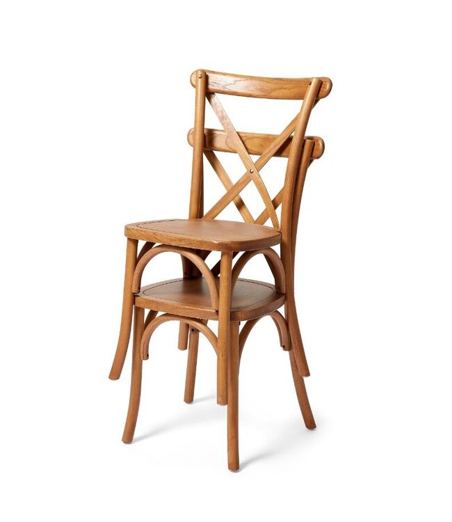 Stoel Crossback | Stapelbaar | Hout | Licht bruin