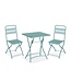Bistroset Terrastafel met 2 klapstoelen Breeze | Blauw