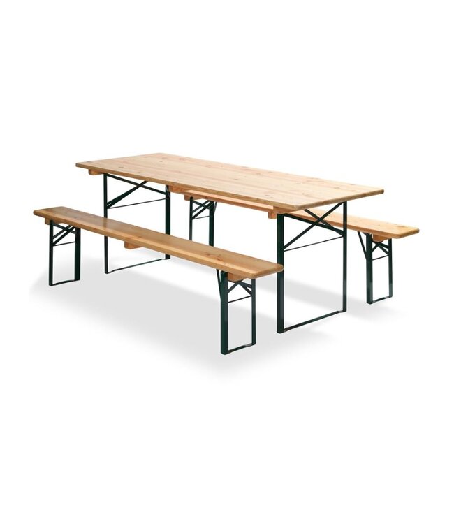 Biertafel set Fiesta | Incl. bierbanken | Inklapbaar | 220 cm breed | 70 cm diep