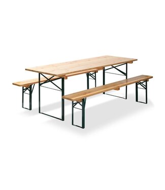 Feros Biertafel set Fiesta | Brouwerij kwaliteit | Inklapbaar | 220 cm breed | 80 cm diep