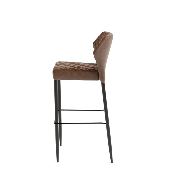 Barstoel Louis | Stapelbaar | Kunstleder | Cognac