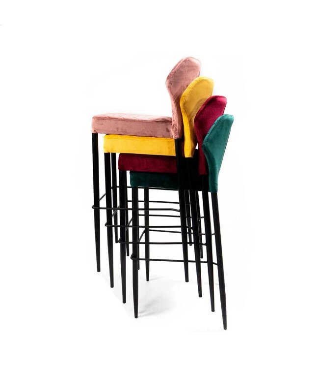 Barstoel Louis | Stapelbaar | Velours | Groen