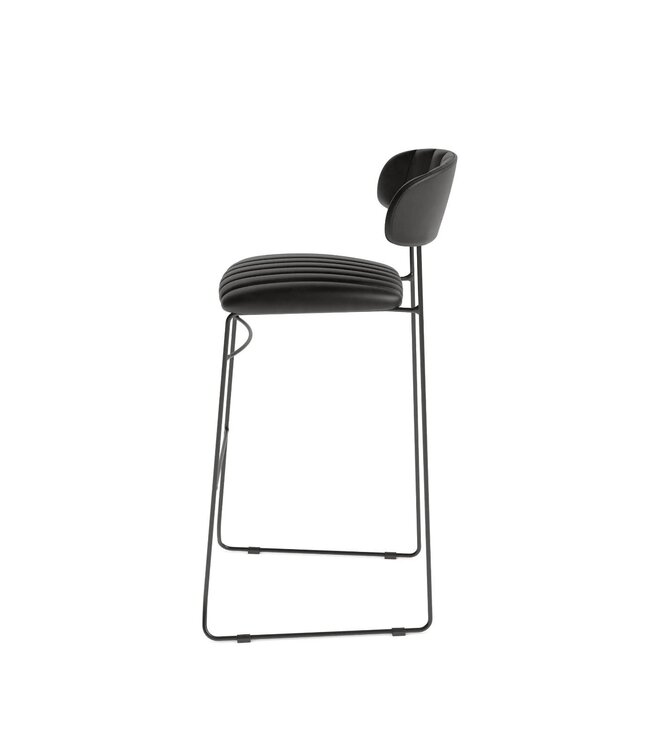 Barstoel Mundo | Stapelbaar | Kunstleder | Zwart