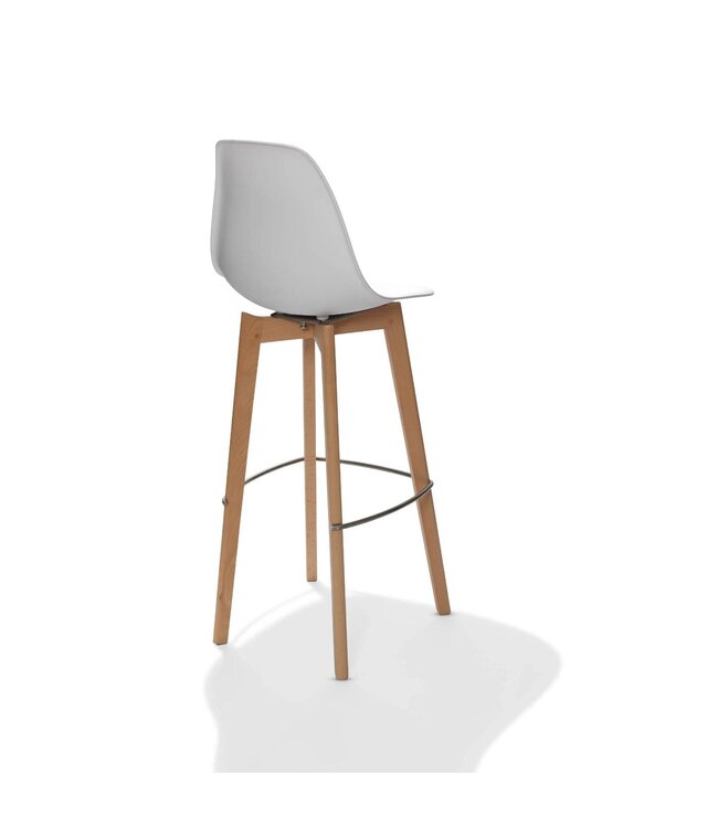 Barstoel Keeve | Stapelbaar | Kunststof | Wit / hout
