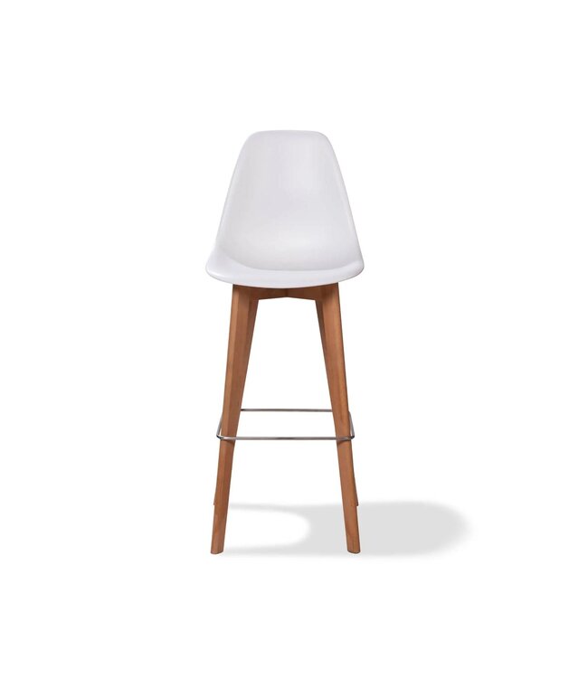 Barstoel Keeve | Stapelbaar | Kunststof | Wit / hout