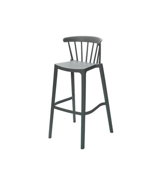 Feros Barstoel Windson | Stapelbaar | Kunststof | Grijsgroen