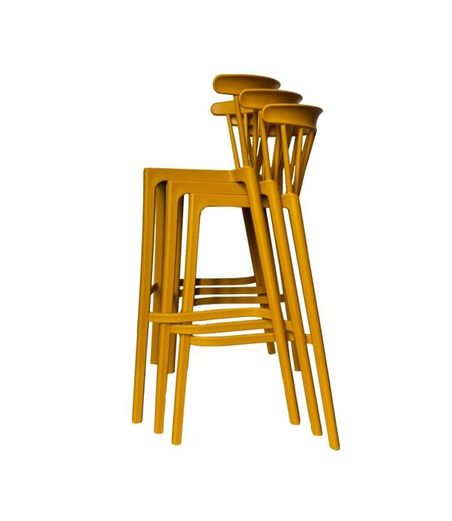 Barstoel Windson | Stapelbaar | Kunststof | Geel