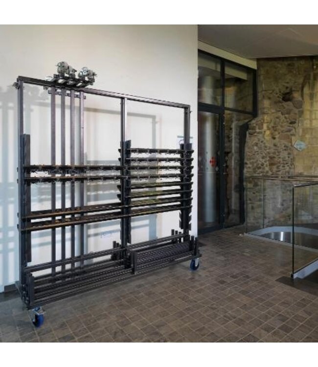 Trolley voor 10 complete garderoberekken | Groot | (B)186x(D)60,5x(H)201cm