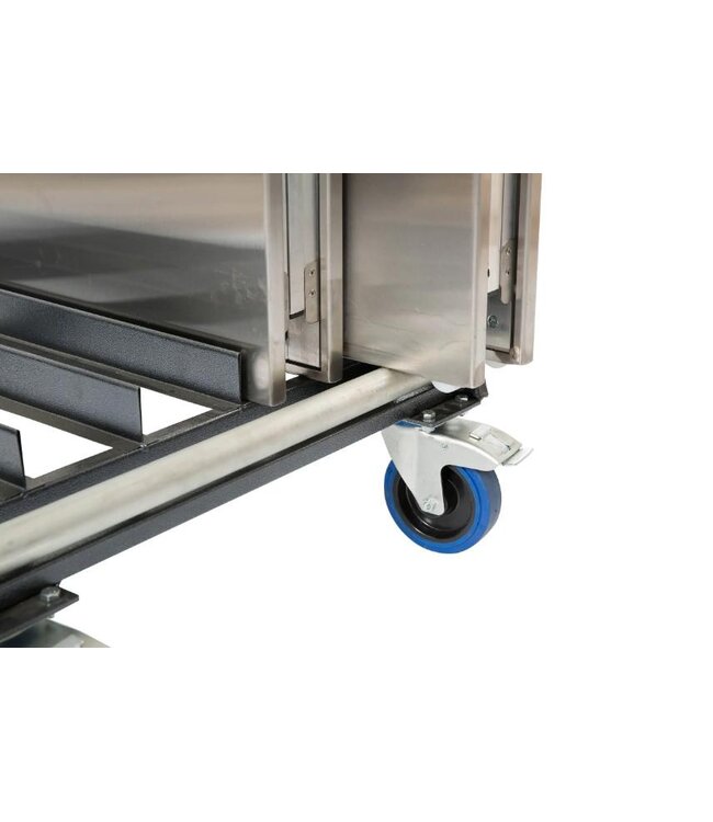 Trolley voor 5 Inklapbare RVS Werktafels SOLID200 | (B)88x(D)65x(H)113cm