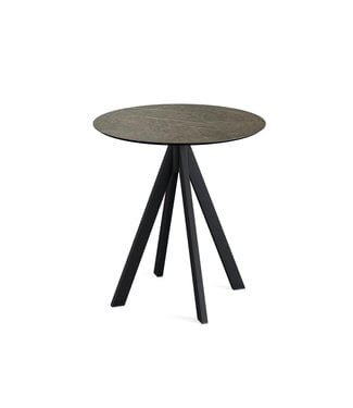 Feros Terrastafel Infinity | Midnight Marble tafelblad | Zwart frame | Rond | Ø70cm