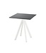 Feros Terrastafel Infinity | Zwart tafelblad | Wit frame | Vierkant | 70x70cm