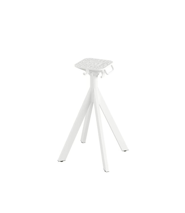 Terrastafel Infinity | Moonstone tafelblad | Wit frame | Rond | Ø70cm