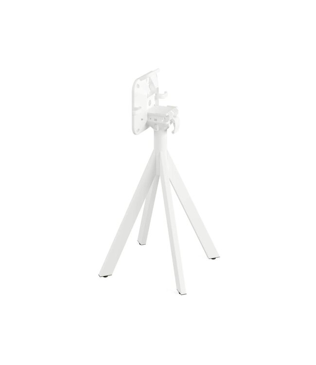 Terrastafel Infinity | Moonstone tafelblad | Wit frame | Rond | Ø70cm