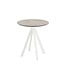 Terrastafel Infinity | Moonstone tafelblad | Wit frame | Rond | Ø70cm