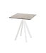 Feros Terrastafel Infinity | Moonstone tafelblad | Wit frame | Vierkant | 70x70cm