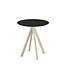 Feros Terrastafel Infinity | Zwart tafelblad | Beige frame | Rond | Ø70cm