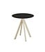 Terrastafel Infinity | Zwart tafelblad | Beige frame | Rond | Ø70cm