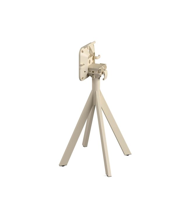 Terrastafel Infinity | Tropical Wood tafelblad | Beige frame | Rond | Ø70cm