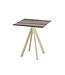 Terrastafel Infinity | Tropical Wood tafelblad | Beige frame | Vierkant | 70x70cm
