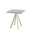Feros Terrastafel Infinity | Moonstone tafelblad | Beige frame | Vierkant | 70x70cm