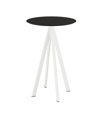 Feros Bartafel Infinity | Zwart tafelblad | Wit frame | Rond | Ø70cm