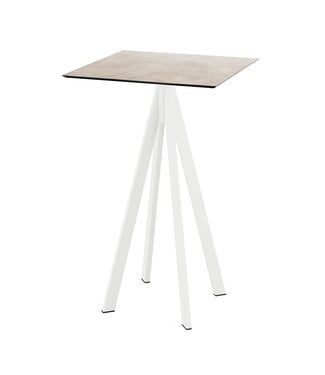 Feros Bartafel Infinity | Moonstone tafelblad | Wit frame | Vierkant | 70x70cm