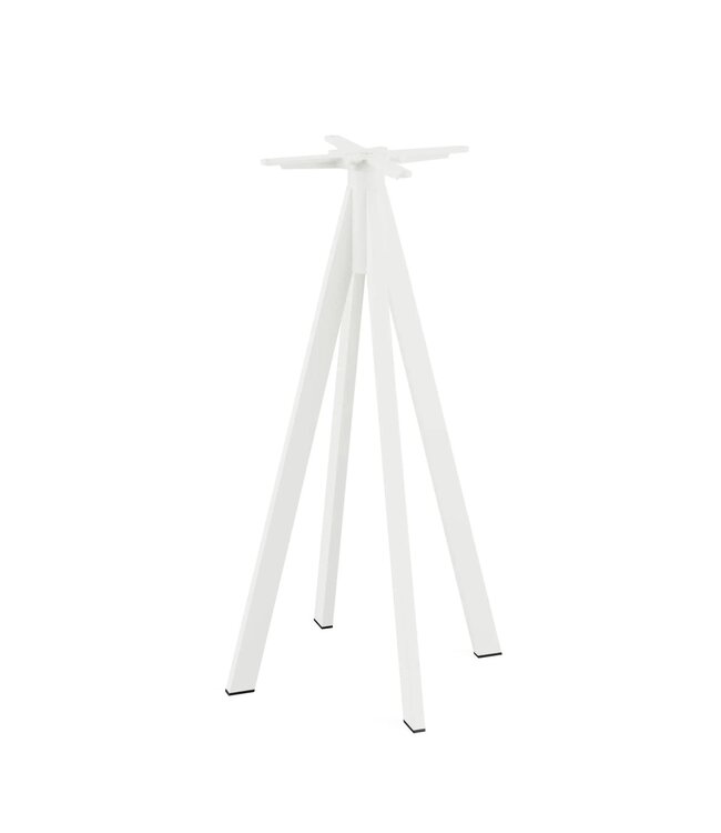 Bartafel Infinity | Riverwashed Wood tafelblad | Wit frame | Rond | Ø70cm