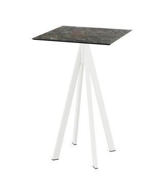 Feros Bartafel Infinity | Galaxy Marble tafelblad | Wit frame | Vierkant | 70x70cm