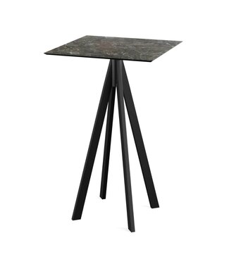 Feros Bartafel Infinity | Galaxy Marble tafelblad | Zwart frame | Vierkant | 70x70cm