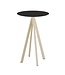 Bartafel Infinity | Zwart tafelblad | Beige frame | Rond | Ø70cm