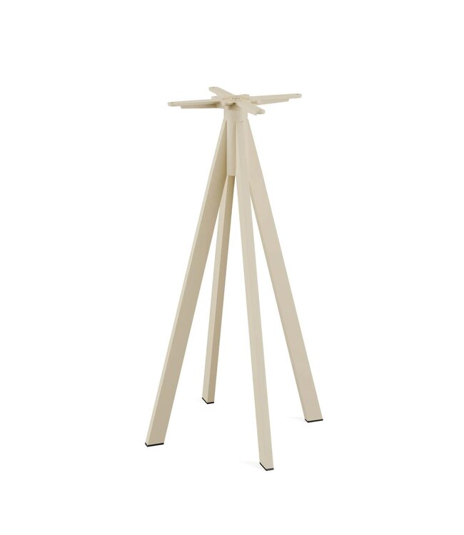 Bartafel Infinity | Tropical Wood tafelblad | Beige frame | Vierkant | 70x70cm