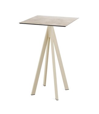 Feros Bartafel Infinity | Moonstone tafelblad | Beige frame | Vierkant | 70x70cm